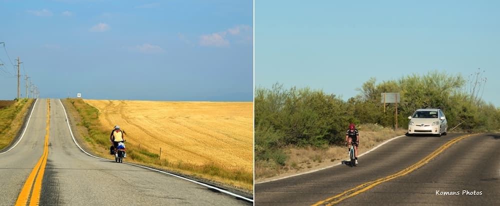 アメリカの州道で出くわした自転車の旅人